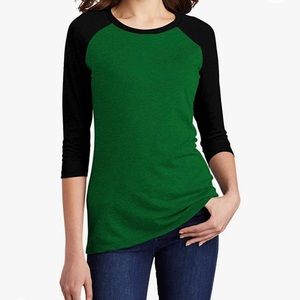 Green, medium baseball T